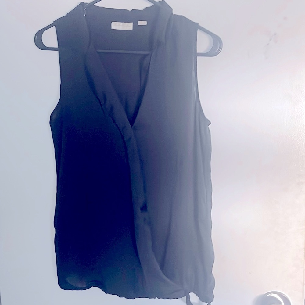 New York and Company Silk Black Blouse